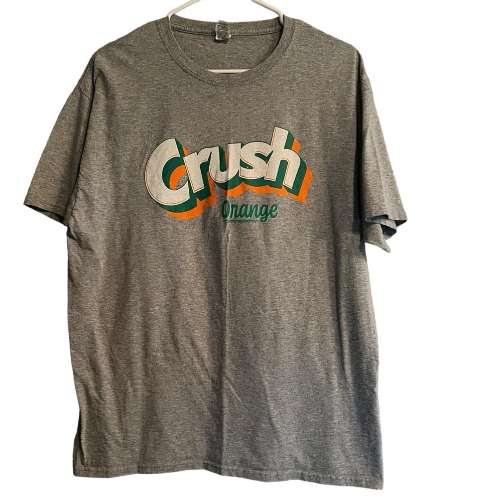 Crush Orange Soda Grey Graphic T-Shirt Size L